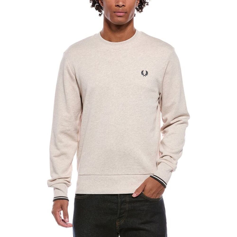Fred Perry Mens Crewneck Sweatshirt, Beige